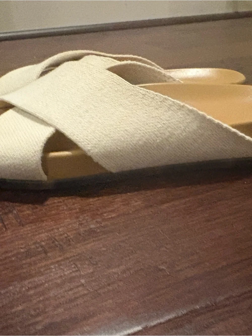 Rothy's The Weekend Slide — Cream Crossband Slide Sandals